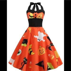 Halloween Dress Vintage Halter Style- Brand New